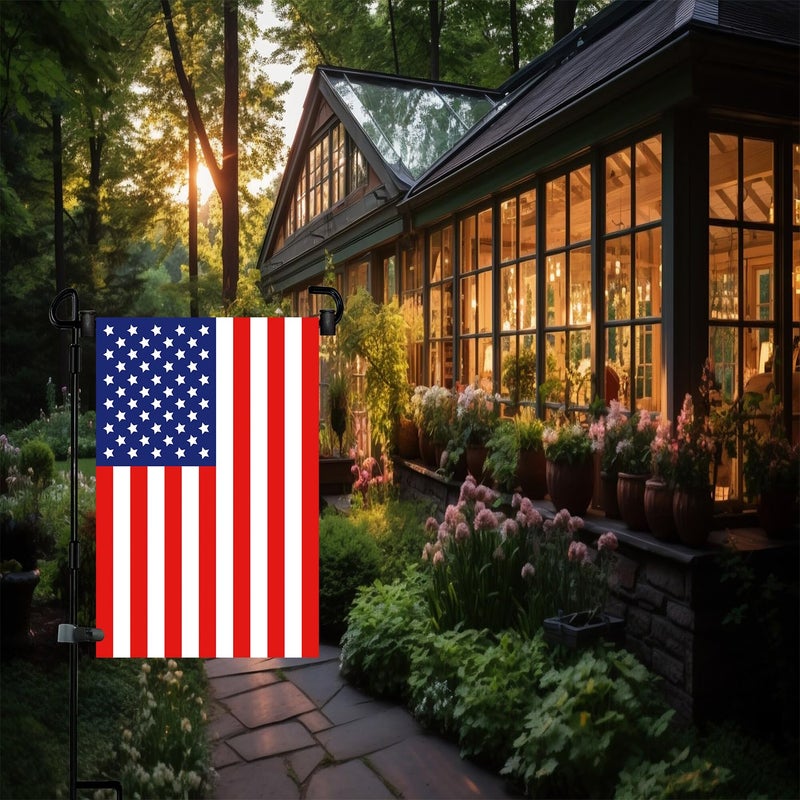 Akeydeco Garden Flag Pole Stand Holder, Garden Flags for Outside with Flag Stopper and Clip Waterproof Powder-Coated Paint for Flag Pole Holder for Outside House,Yard Flags for Outside - Image 4